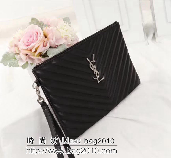 YSL聖羅蘭 最高版本 YvesSaintLaurent繡花線小牛皮手包 26619 YAS1101